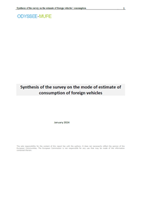 Synthesis of the survey on the mode of estimate of consumption of foreign vehicles