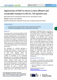 Opportunity of DAFI to ensure a more efficient and sustainable transport in the EU. The Spanish case.