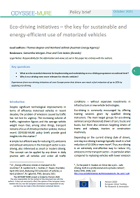 Eco-driving initiatives – the key for sustainable and energy-efficient use of motorized vehicles