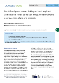 Multi-level governance: linking up local, regional and national levels to deliver integrated sustainable energy action plans and projects