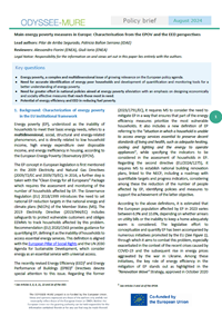 Main energy poverty measures in Europe: Characterisation from the EPOV and the EED perspectives